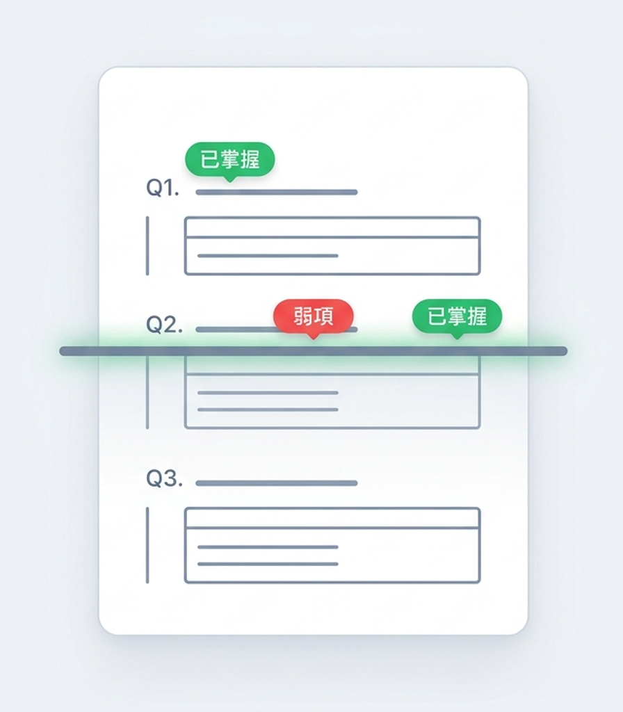 拍一張，弱點全現形 功能示意